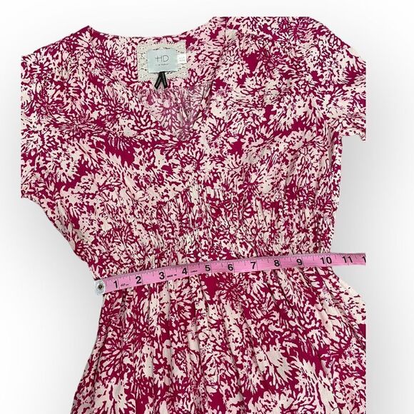 Anthropologie HD In Paris Pink and White Dress Size 0 - Picture 3 of 8